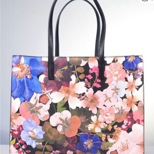 Ted Baker London Floral Icon Tote with Black Handles
